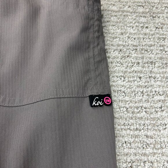 Koi Scrub Pants Women Size XL Regular Slim Fit Brown Stripes Casual Uniform - Picture 3 of 13